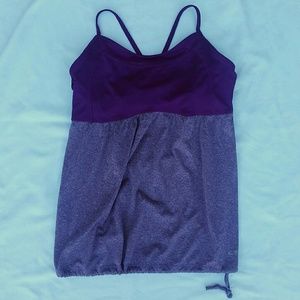 Purple drawstring athletic top